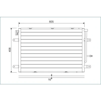 Bilde av VALEO 818190 Kondensator uten tørker Aluminium 408 R 134a AUDI: A4 B7 Avant, B6/B7 Cabrio, Sedan