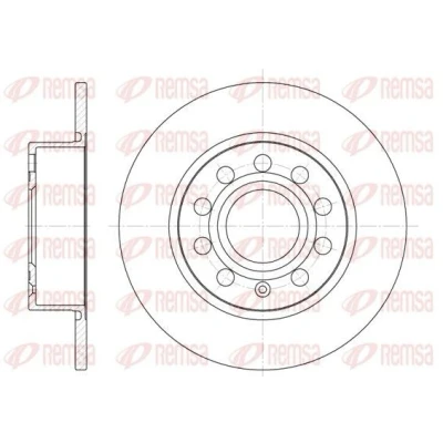 Bilde av REMSA 6649.00 Bremseskiver bakaksel 254,7, 254,7 9,9 9 fullt ut VOLKSWAGEN: Caddy 3, GOLF 5, 6, SKODA: Octavia 2 Combi, 3 Yeti