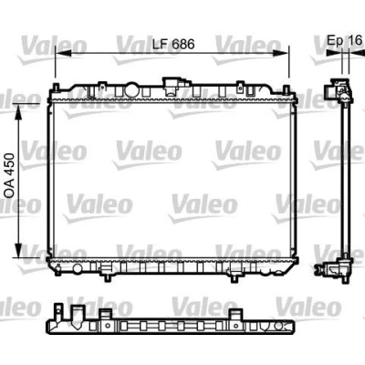 Bilde av VALEO 735063 Radiator Aluminium 450 688 16 med kjølemiddelregulator Kjøleribber loddet NISSAN: X Trail