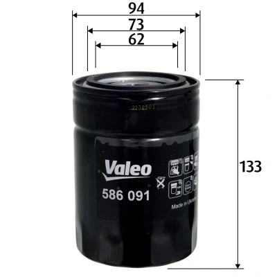 Bilde av VALEO 586091 Oljefilter Påskruingsfilter FORD: Ranger Mk2, FORD USA: Explorer Mk2