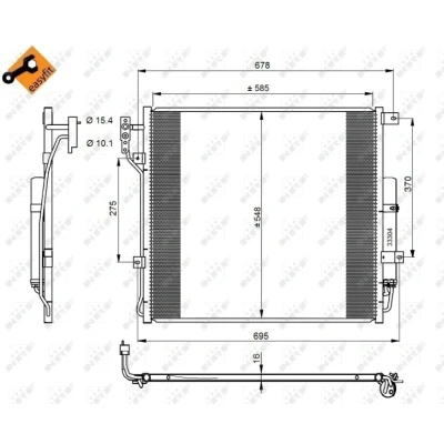Bilde av NRF EASY FIT 350220 Kondensator med tørker, tetningsring 15,5 10,1 Aluminium 585