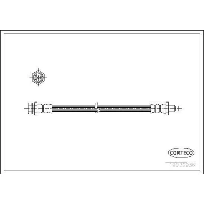 Bilde av CORTECO 19032936 Bremseslange bakaksel 241 MITSUBISHI: L200 III Pick up, PAJERO 2, II up