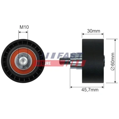 Bilde av Løpehjul, kilerem, citroën,fiat,peugeot, 16 114 228 80, 1611422880, 5751.E6, 5751.F4, 5751E6, 5751F4, 9658559480, SU001A2687, SU001A6771