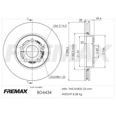 Bilde av Bremseskive FREMAX BD 4434