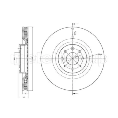 Bilde av METELLI 23 0915C Bremseskiver 305,0 28,0 4 59,0 ventilert spraylakkert