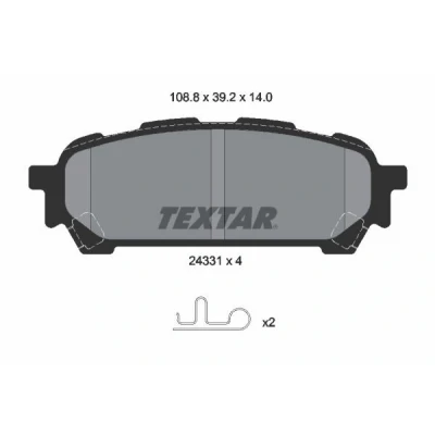 Bilde av TEXTAR 2433101 Bremseklosser med akustisk slitasjevarsel SUBARU: Forester II, Impreza II Sedan, Stasjonsvogn