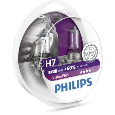 Bilde av Halogenlampe PHILIPS VisionPlus H7 PX26d, passer mange bilmodeller, 000000000H7, 00000000H7, 0000000H7, 000000H7, 002 544 00 94, 030759,
