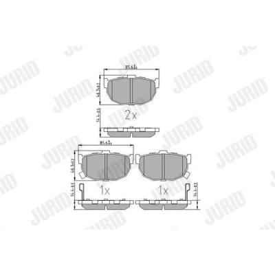 Bilde av JURID 572127J Bremseklosser med akustisk slitasjevarsel uten tilbehør HYUNDAI: Coupe II, NISSAN: Bluebird Hatchback