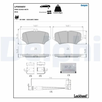 Bilde av Bremseklosser sett DELPHI LP5056EV