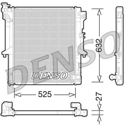 Bilde av DENSO DCN51005 Kondensator med tørker 678x395x16 R 134a 678