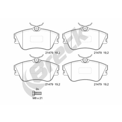 Bilde av BRECK 21479 00 703 Bremseklosser ikke klargjort for slitasjeindikator VOLKSWAGEN: Transporter 4 Bus,