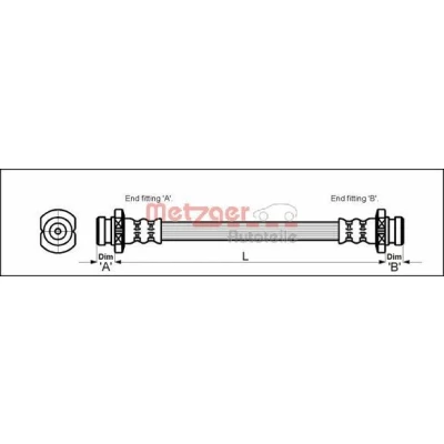 Bilde av METZGER 4110611 Bremseslange 222 F10 x 1
