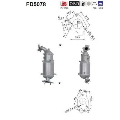 Bilde av AS FD5078 Partikkelfilter Euro 5 Cordierit