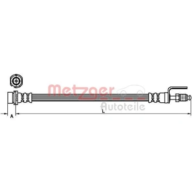 Bilde av METZGER 4110436 Bremseslange 357 FORD: Transit Connect Mk1 Van, Tourneo
