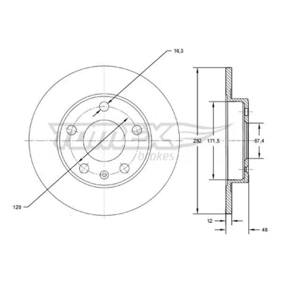 Bilde av Bremseskive TOMEX Brakes TX 72 70
