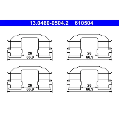 Bilde av Tilbehørsett, bremseklosser, Framaksel, chevrolet aveo / kalos halvkombi, sedan, spark, daewoo kalos, 93740553