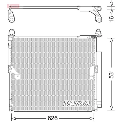 Bilde av DENSO DCN50038 Kondensator med tørker R 134a TOYOTA: Land Cruiser Prado 150