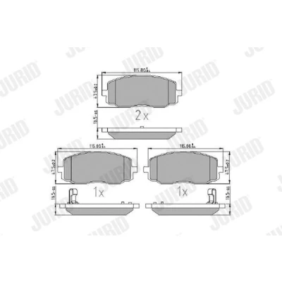 Bilde av JURID 572526J Bremseklosser med akustisk slitasjevarsel uten tilbehør HYUNDAI: i10 I, KIA: Picanto I