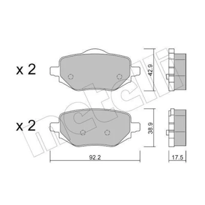 Bilde av METELLI 22 1323 0 Bremseklosser ekskl. slitasjevarselkontakt PEUGEOT: 208 II Hatchback