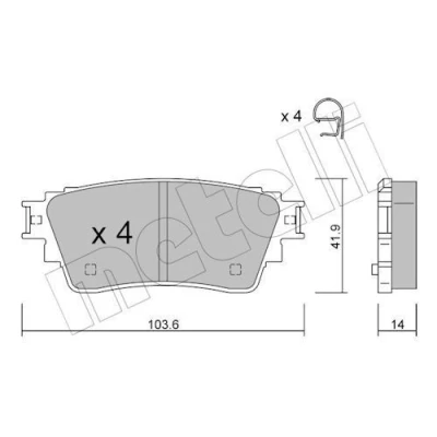 Bilde av METELLI 22 1160 0 Bremseklosser ekskl. slitasjevarselkontakt MITSUBISHI: Eclipse Cross