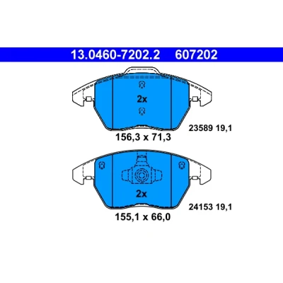Bilde av ATE 13.0460 7202.2 Bremseklosser ikke klargjort for slitasjeindikator, ekskl. slitasjevarselkontakt PEUGEOT: 3008 I, 308 I Hatchback, SW