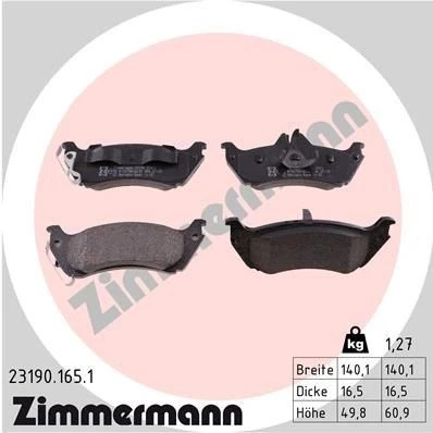 Bilde av ZIMMERMANN 23190.165.1 Bremseklosser klargjort for slitasjeindikator Bildet viser leveranseinnholdet MERCEDES BENZ: ML Klasse