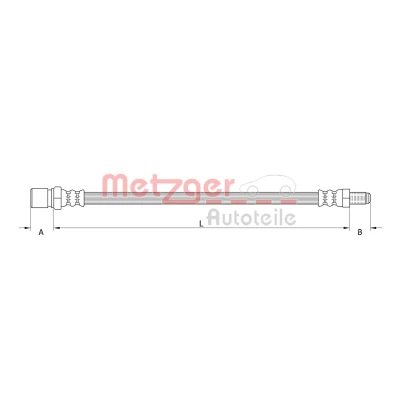 Bilde av METZGER 4118575 Bremseslange 221 FIAT: Panda II Hatchback