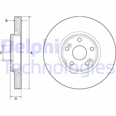 Bilde av DELPHI BG4746C Bremseskiver 300 26 5 ventilert belagt ubehandlet uten hjullager, ABS sensorring RENAULT: Scénic 1