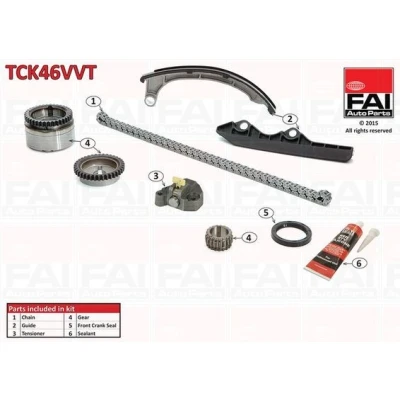 Bilde av FAI AutoParts TCK46VVT Registerkjedesett med tetning, tannhjul simplex, Kjede m/lite støy NISSAN: MICRA 3