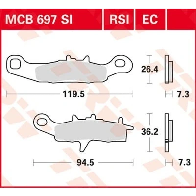 Bilde av TRW Sinter Offroad Racing MCB697RSI Bremseklosser