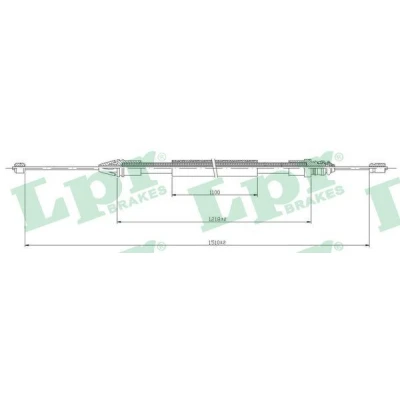 Bilde av LPR C0710B Bremsekabel 1520/1215 Skivebrems