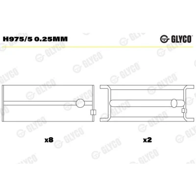 Bilde av GLYCO H975/5 0.25mm Veivaksellager OPEL: Astra F Caravan, CC