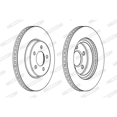 Bilde av FERODO Bremseskive CHRYSLER: 300C Touring, Sedan PREMIER 320mm 28mm 5 115mm ventilert belagt DDF2065C 4779196AB,4779196AD,4779196AE,4779196AF