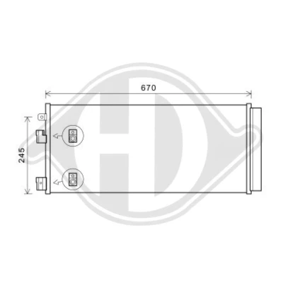 Bilde av DIEDERICHS DCC1985 Kondensator med tørker 11,9 8,9 Aluminium OPEL: Adam