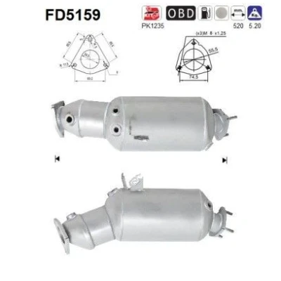 Bilde av AS FD5159 Partikkelfilter Euro 5 Cordierit