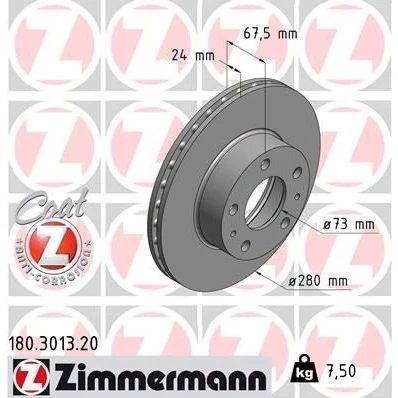 Bilde av Bremseskive, Framaksel, citroën,fiat,peugeot, 1300501080, 1341044080, 1607872080, 4246.L2, 4246.L3, 4246.L4, 4246.X9, 4246.Y1, 4249.26,