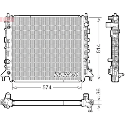 Bilde av DENSO DRM99013 Radiator 574 514 36