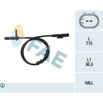 Bilde av FAE 78107 ABS Sensor framaksel Hall prinsipp 2 715 MERCEDES BENZ: E Klasse T modell, Sedan