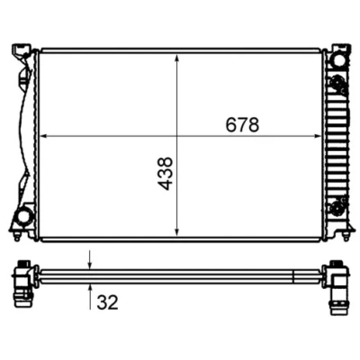 Bilde av MAHLE ORIGINAL CR 830 000S Radiator for kjøretøy med luftkondisjonering 678 438 32 Kjøleribber loddet