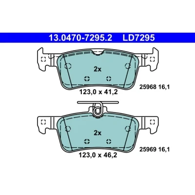 Bilde av ATE Ceramic 13.0470 7295.2 Bremseklosser ikke klargjort for slitasjeindikator, ekskl. slitasjevarselkontakt PEUGEOT: 308 SW 2, II Hatchback