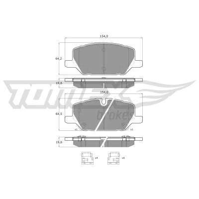 Bilde av TOMEX brakes TX 60 49 Bremseklosser framaksel med akustisk slitasjevarsel tilbehør OPEL: Insignia B Sports Tourer, Country Tourer