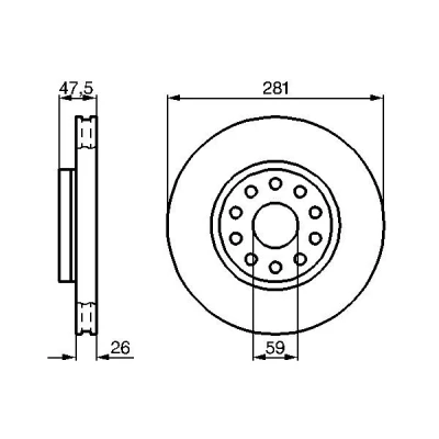 Bilde av Bremseskive, Framaksel, alfa romeo 166, lancia kappa, kappa coupé, sw, 46449390, 60814639, 82480447