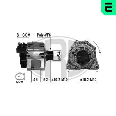 Bilde av ERA 210860 Dynamo 14V 150A FORD: KUGA 2, FOCUS 3 Turnier,