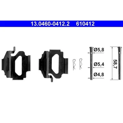 Bilde av ATE 13.0460 0412.2 Tibehørsett, skivebremse belegg FORD: Escort 6