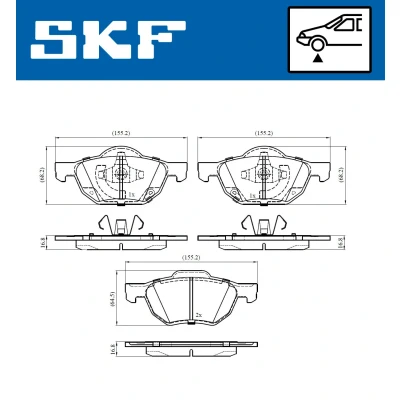 Bilde av SKF VKBP 80518 A Bremseklosser med akustisk slitasjevarsel