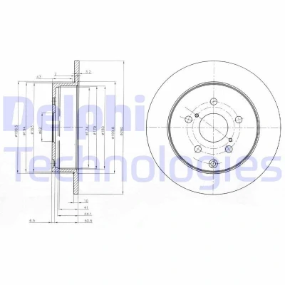 Bilde av DELPHI BG4051 Bremseskiver 290 10 5 fullt ut oljet ubehandlet uten hjullager, ABS sensorring TOYOTA: Corolla Verso