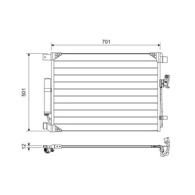 Bilde av VALEO 822605 Kondensator med tørker Aluminium 501 NISSAN: NP300 Navara Pick up