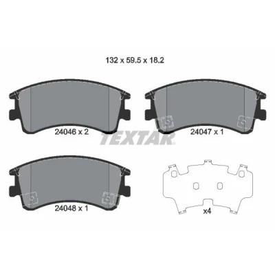 Bilde av TEXTAR 2404601 Bremseklosser med akustisk slitasjevarsel tilbehør MAZDA: 6 Stasjonsvogn, Sedan, Hatchback