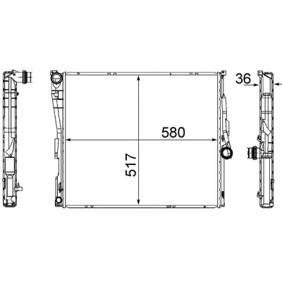 Bilde av MAHLE ORIGINAL CR 1393 000S Radiator for kjøretøy med/uten klimaanlegg 580 517 36 Kjøleribber loddet BMW: X3