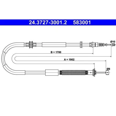 Bilde av ATE 24.3727 3001.2 Bremsekabel 1902